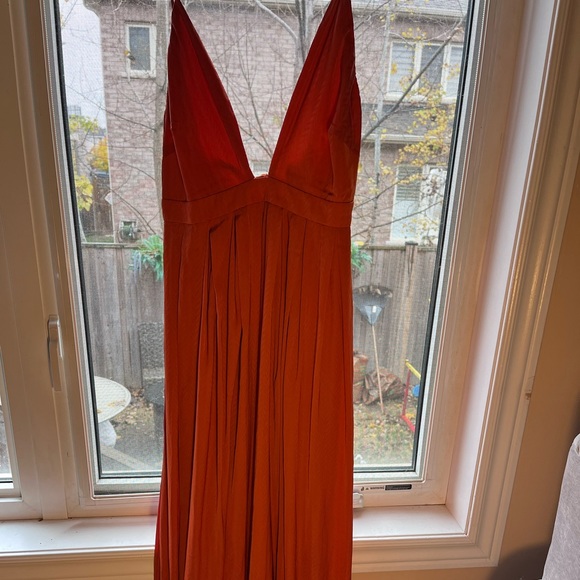 Orange Full Length Bridesmade Orange Coral Dress Lucyparis - Picture 2 of 5
